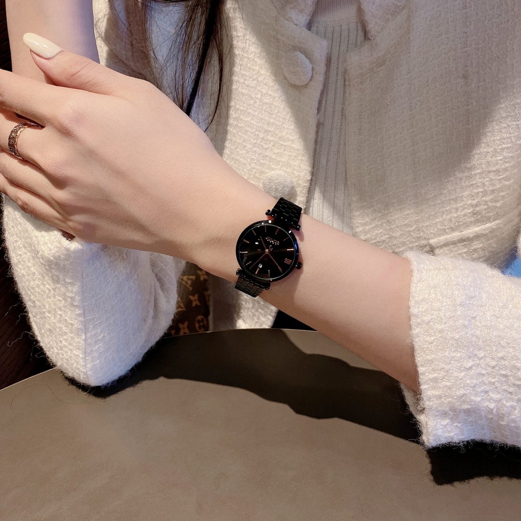 Đồng Hồ Nữ Julius Hàn Quốc Dây Thép JA-1260 4 màu (Vàng, Đen, Hồng Mặt Trắng, Hồng M