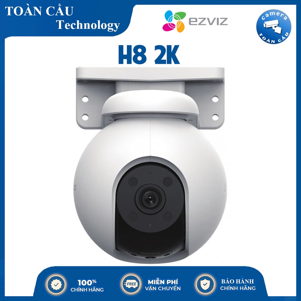 Camera EZVIZ H8 2K Độ Phân Giải Cao, Quay Quét 360 Ngoài Trời Wifi Không Dây - Công Nghệ Toàn Cầu