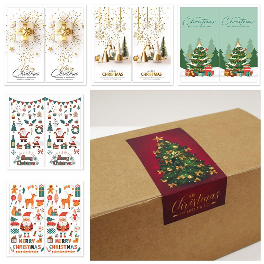 CONOPERY Bộ 50 Miếng Dán Trang Trí Hộp Quà Giáng Sinh / Năm Mới Họa Tiết Người Tuyết Dễ Thương