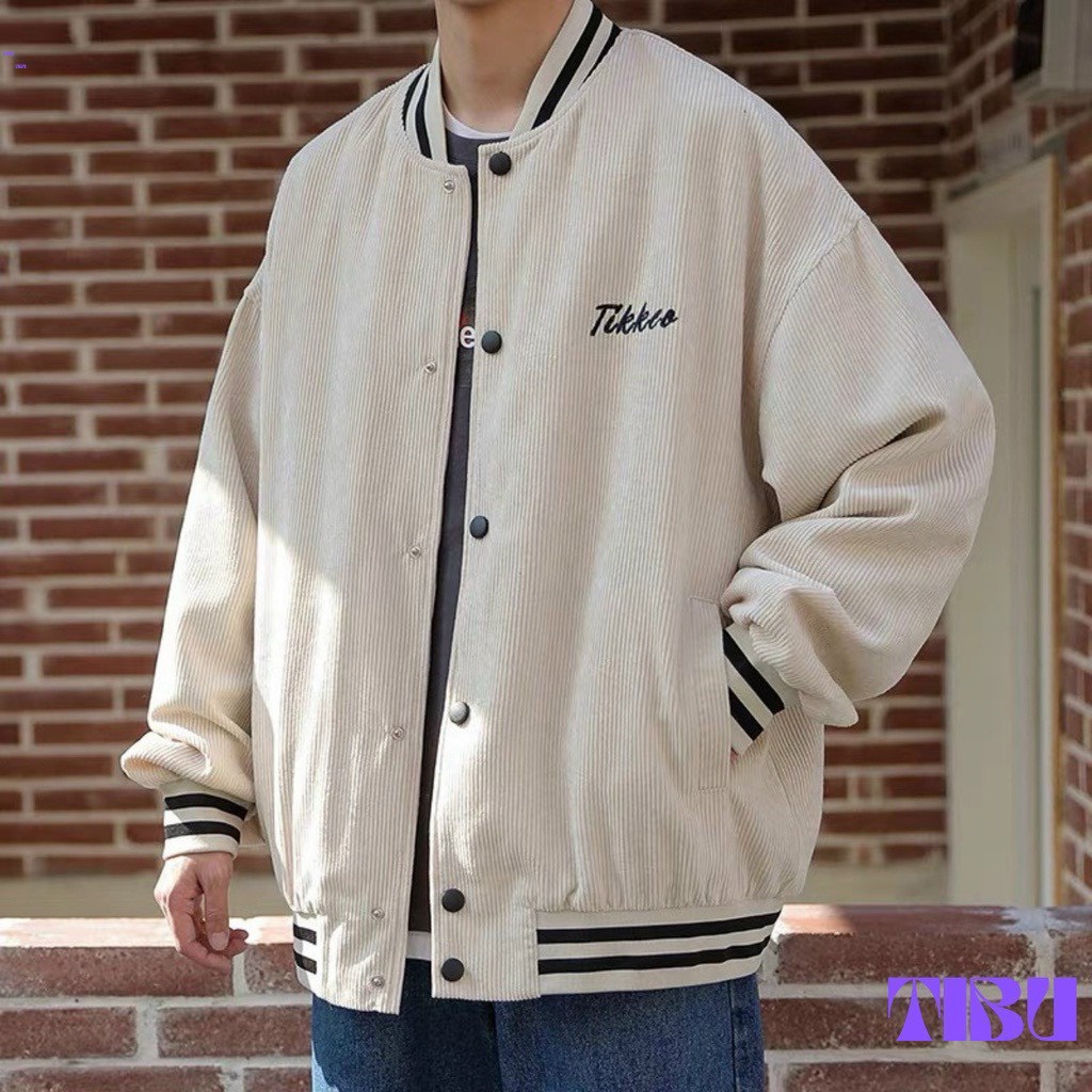 Áo Khoác BomBer Tikker Nhung 2 lớp logo thêu Tikker cao cấp 1kenz