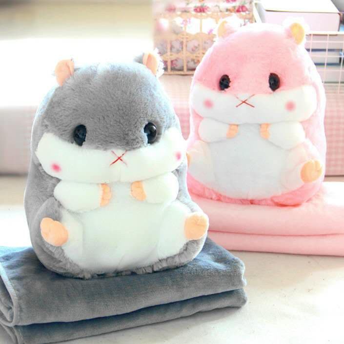 Bộ Chăn Gối Văn Phòng Chuột Hamster Nhiều Màu Siêu Dễ Thương