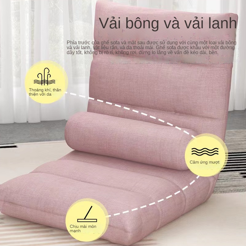 Ghế lười Tatami có thể gập lại sofa đơn nhỏ Phòng ngủ Sinh viên tập giường dưới sàn-kích thước to tặng gối