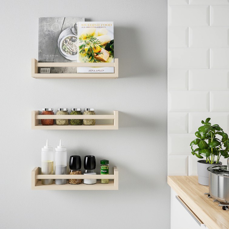 Kệ bằng gỗ  treo tường BEKVAM IKEA