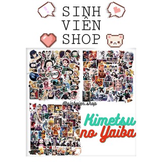Stickers anime Kimetsu no Yaiba/ Demon slayer/ Lưỡi gươm diệt quỷ 50 miếng không thấm nước