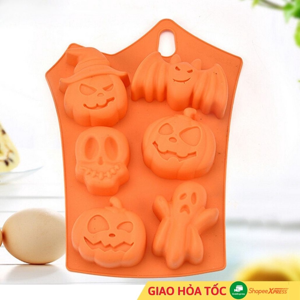 Khuôn silicon Halloween nhiều hình dùng làm bánh kẹo nến thơm đa năng