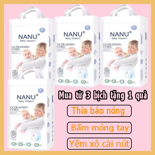 Bỉm nanu baby untrathin tã quần đủ size m50-l50-xl50-xxl50-m100-l100-xl100 - ảnh sản phẩm 1