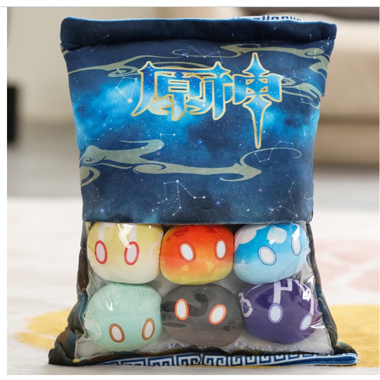 ( ORDER ) Túi Gối mochi SLIME NGUYÊN TỐ GENSHIN IMPACT in hình anime chibi quà tặng xinh xắn dễ thương