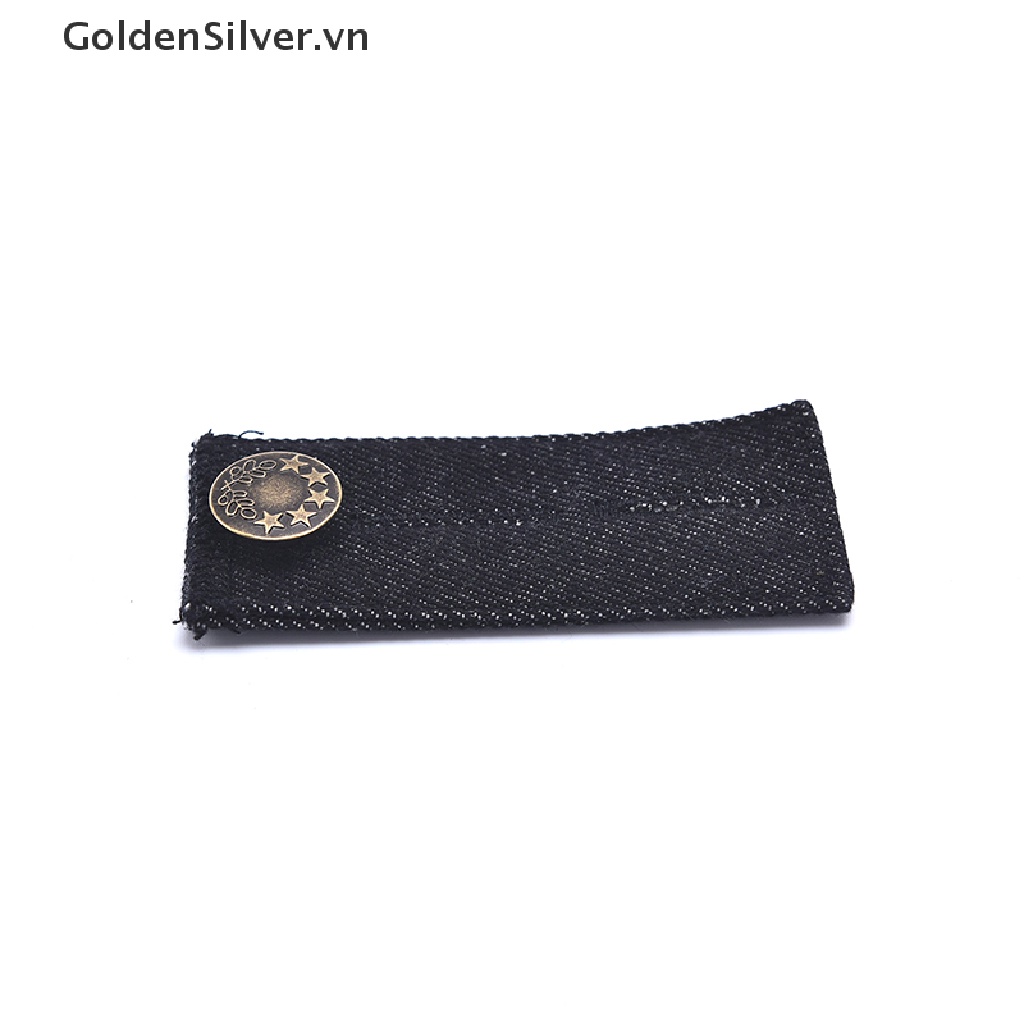 【GoldenSilver】 Unisex Jeans Extension Button Waist Expander Pants Adjustment Waist Button .