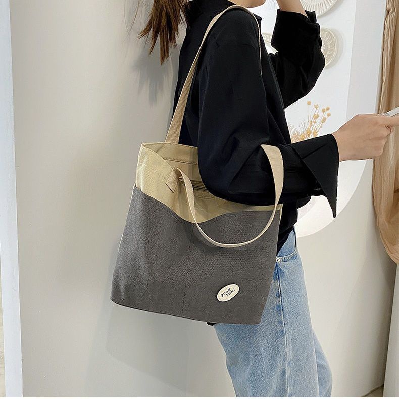 Túi Xách Canvas Cỡ Lớn Thời Trang Hàn Quốc Cho Nữ
