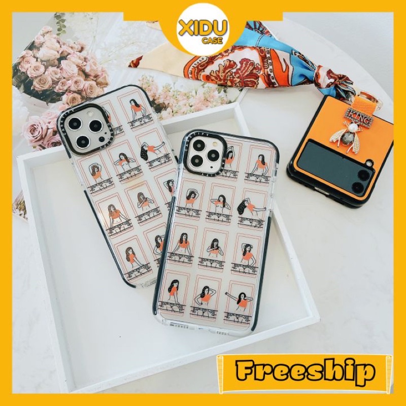 Ốp Iphone Casetify Viền Đen Orange Shirt Girl - iphone 7/7plus/8 /8plus/x/xs max/11/11pro/11promax/12/12Pro/12Promax