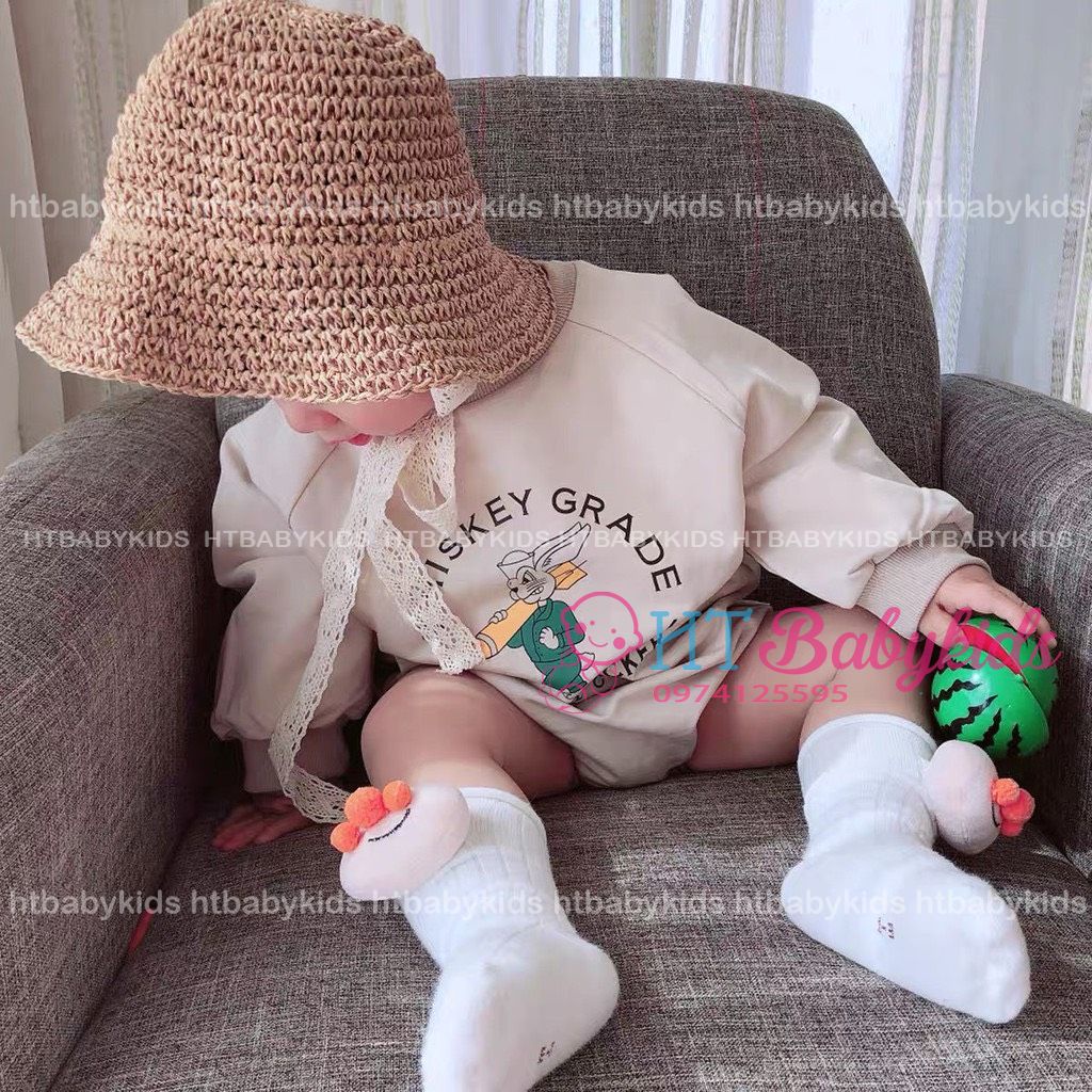 [ HÀNG LOẠI 1 ]  Mũ Cói Kèm Dây Buộc Cho Bé/ Mũ Cói Ajuma Cột Nơ Phong Cách Hàn Quốc