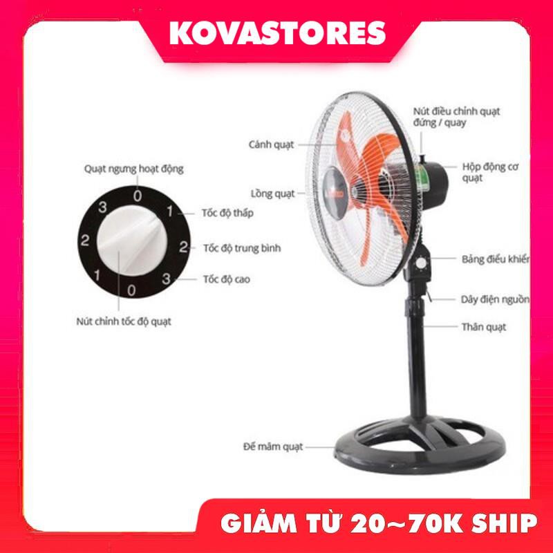 Quạt Điện, Quạt Điện Cơ Đứng Công Nghiệp 5 Cánh, Tốc Độ Gió Cực Mát, Lắp Ráp Dễ Dàng -KOVA
