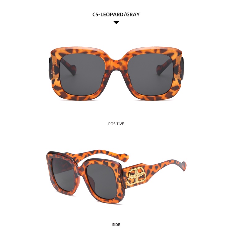 Kính mát thiết kế gọng vuông lớn phong cách thời trang Âu Mỹ 2021 cho nam và nữ