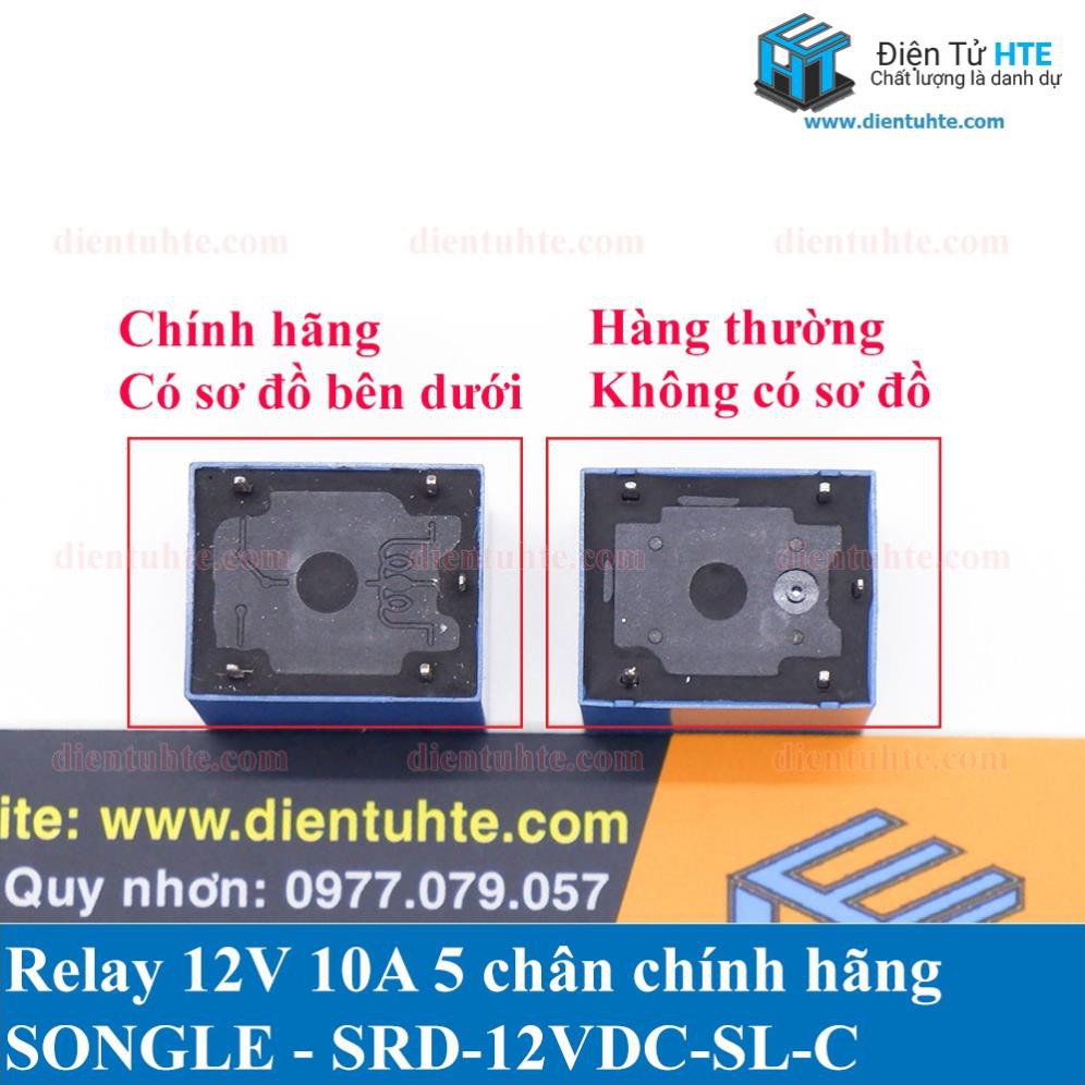 Relay 12V 10A 5 chân SRD-12VDC-SL-C chính hãng SONGLE [HTE-PLK-CN2]