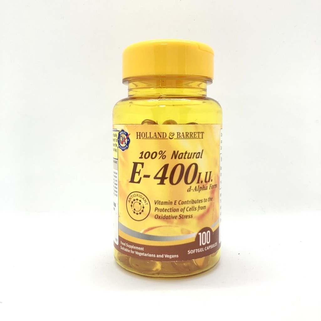 Vitamin E tự nhiên 400 IU 100 viên chính hãng Holland Barrett Anh