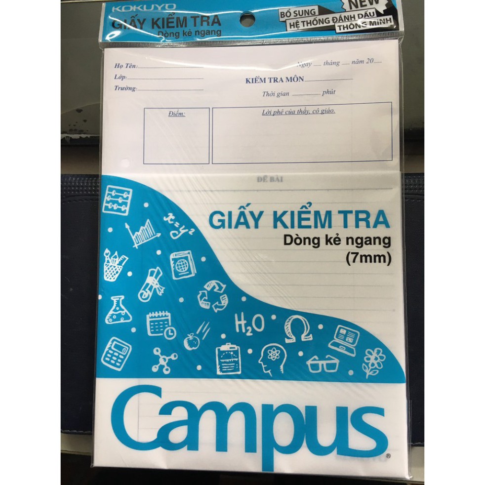 Giấy kiểm tra kẻ ngang Campus 25 tờ đôi