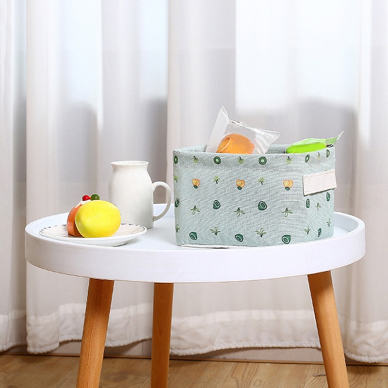 Giỏ Đựng Đồ Bằng Vải Canvas Mini Dễ Thương Có Thể Gập Lại