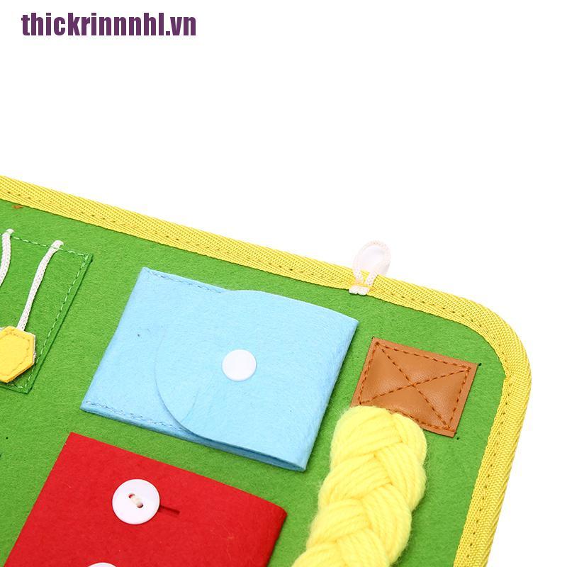 [rinhl]Kids Busy Board Buckle Old Zip Button Lace Up Toy Montessori Early Education Toy
