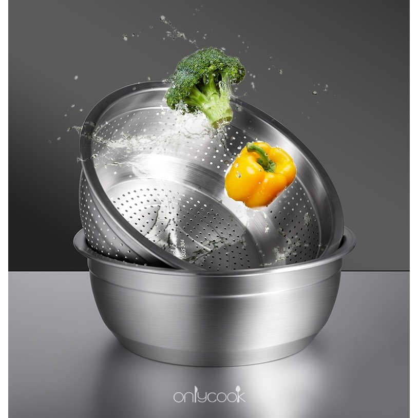 Bộ thau rổ inox 304 - Onlycook