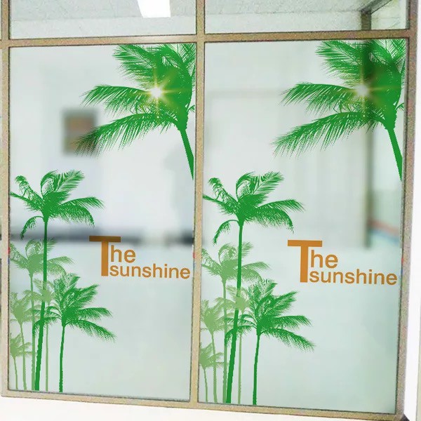 Decal trang trí kính cao cấp mẫu những cây Dừa lớn (60cm x 116cm)