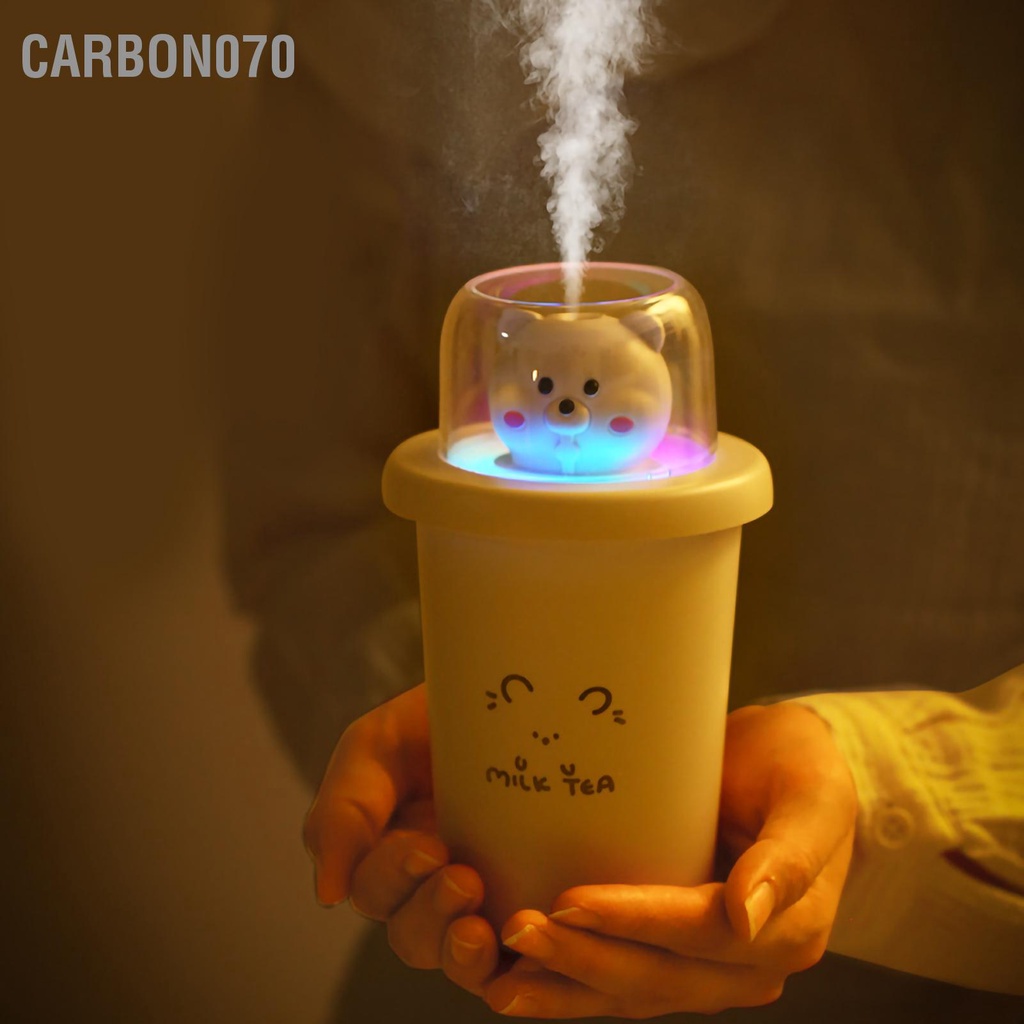 [Hàng Sẵn] Máy Tạo Độ Ẩm Phun Sương nhỏ USB Dễ thương Hình cốc trà sữa để bàn với ánh sáng đầy màu sắc cho Văn Phòng Phòng Ngủ ô tô【Carbon070】