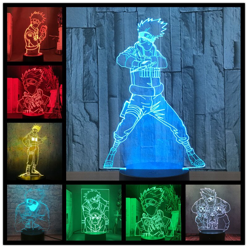 Naruto Đèn Ngủ led 3d Thay Đổi Màu Điều Khiển Từ Xa Tiện Dụng