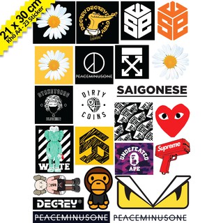 Sticker Hình Dán G-Dragon Bigbang 5theway Hypebeast Supreme Babe Ape