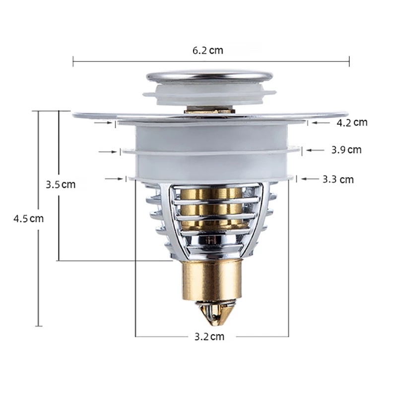 1 Nắp Chặn Lọc Rác Bồn Rửa Chén/Phòng Tắm Bằng Thép Không Gỉ Thông Dụng
