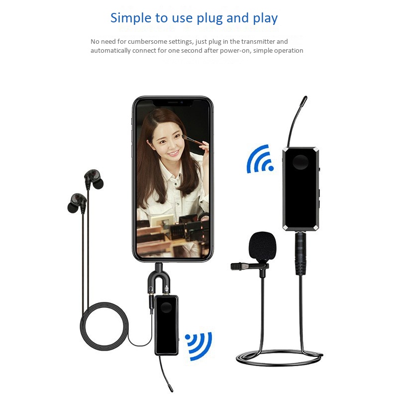 Micro Không Dây Gắn Điện Thoại Iphone / Android / Ipad / Dslr / Camera Ghi Âm