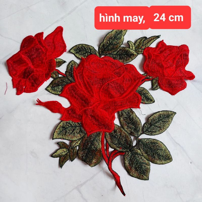 Hình hoa may và ủi trang trí .