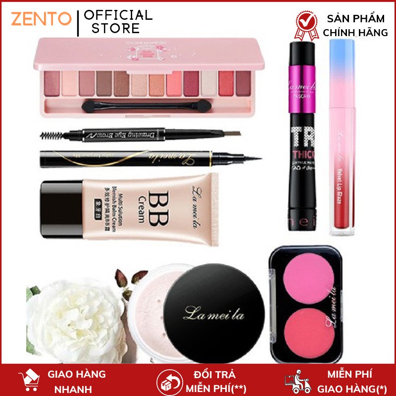 Bộ trang điểm Lameila 8 món tiện lợi set trang điểm chuyên nghiệp bộ makeup cá nhân đầy đủ