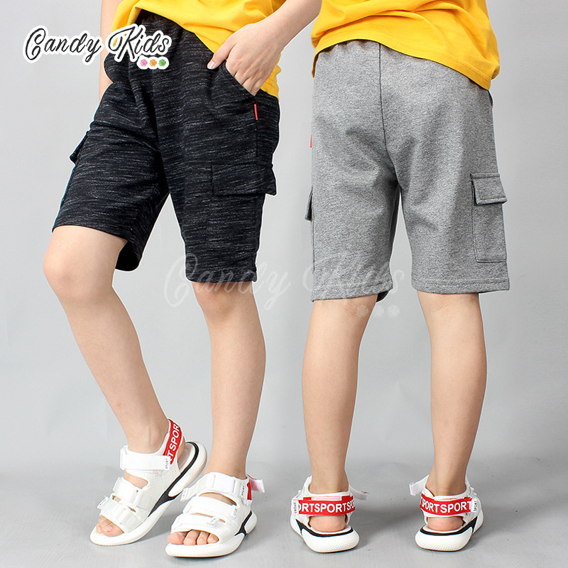 Quần Short Cotton Màu Trơn Thiết Kế Đơn Giản Cho Bé Trai 7-11 Tuổi