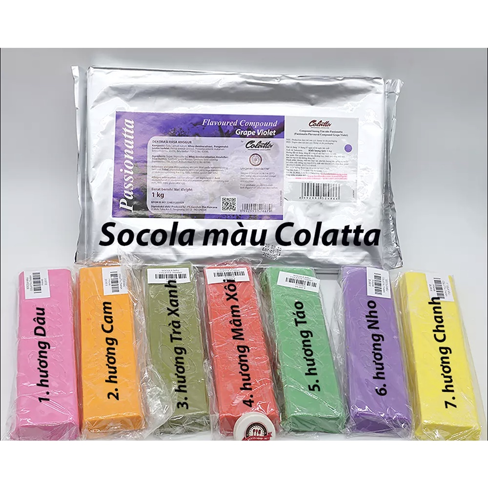 Socola Colatta đủ màu gói 1kg