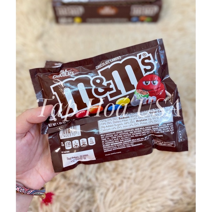 Kẹo Socola M&M Milk Chocolate Không Nhân của Mỹ (1gói 48g)