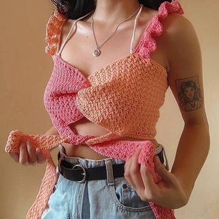 Áo croptop đan len độc lạ siêu xinh vintage