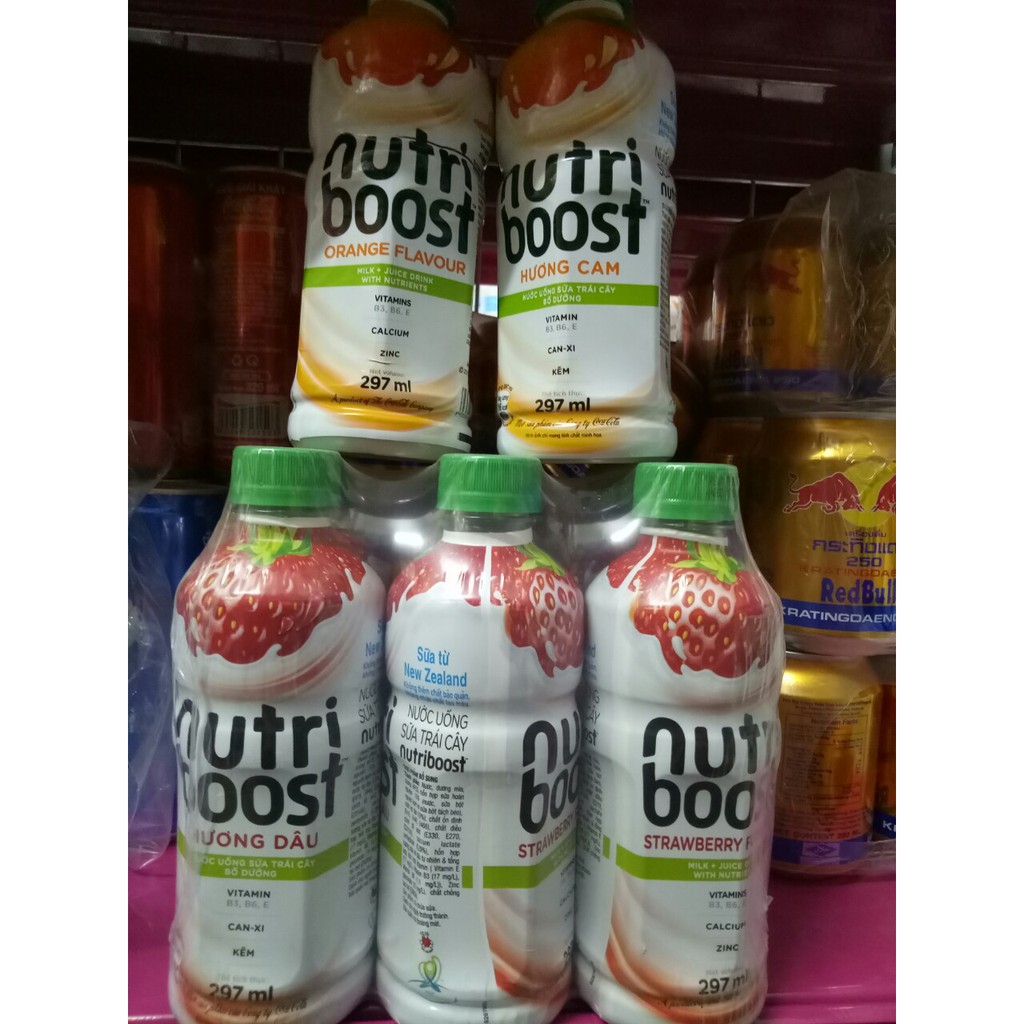 Sữa trái cây Nutri Boost cam/ dâu chai 297ml