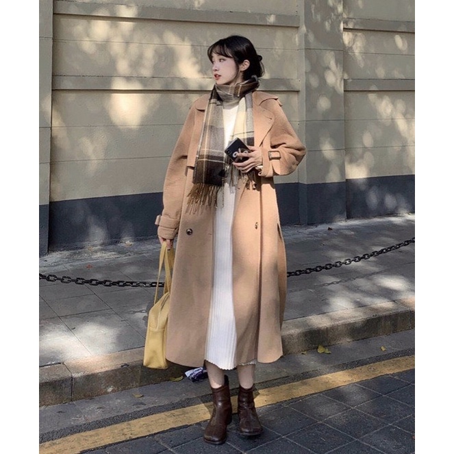 Áo mangto dạ dáng dài chất da len siêu dày dặn ( hàng chuẩn ảnh ) | BigBuy360 - bigbuy360.vn