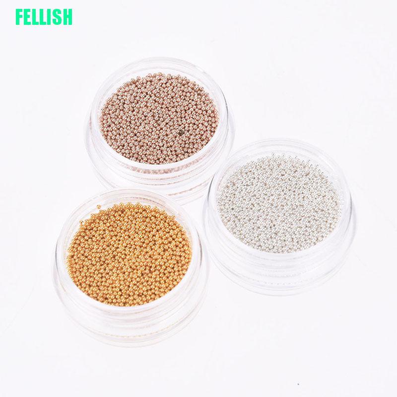 [Hàng mới về] Hạt tròn 3D 0.8mm màu vàng/ bạc dành cho đính móng tay