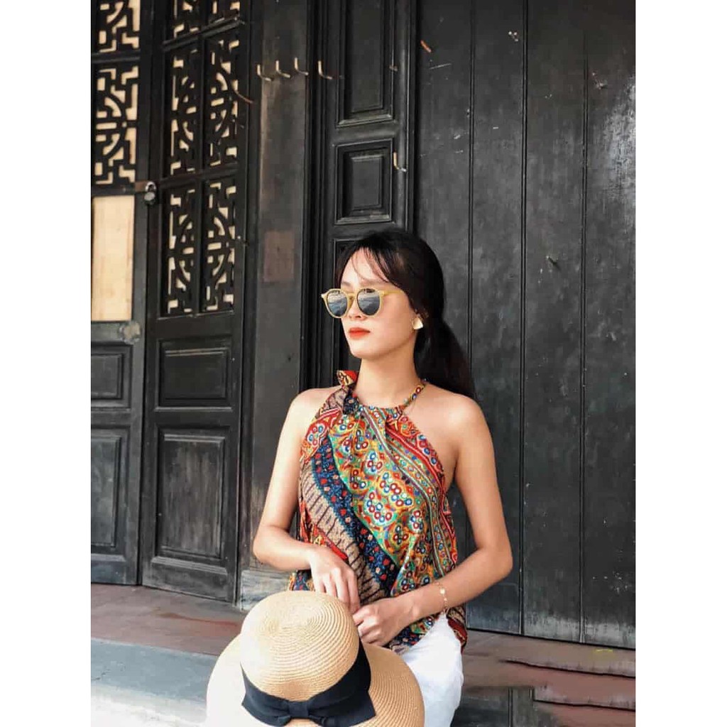 Áo yếm thồ cẩm cột nơ