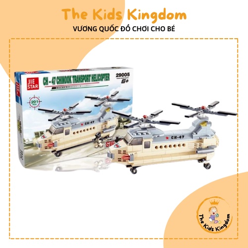 Lego đồ chơi xếp hình cho bé máy bay vận tải quân sự CH-47 Chinook Transport Hellicopter 29005