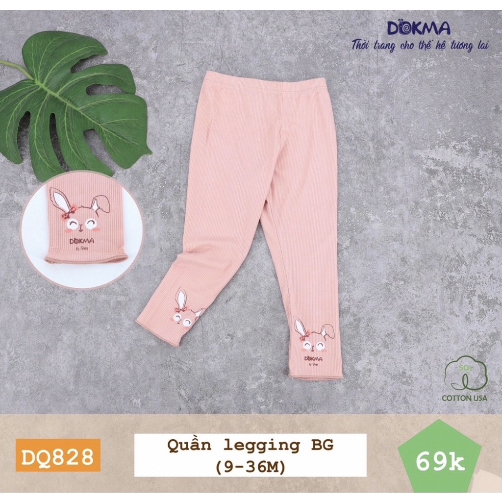 [FREESHIP] Quần legging bé gái 9-36 tháng tuổi cotton tăm mịn cực đẹp Dokma Voi.kids DQ828