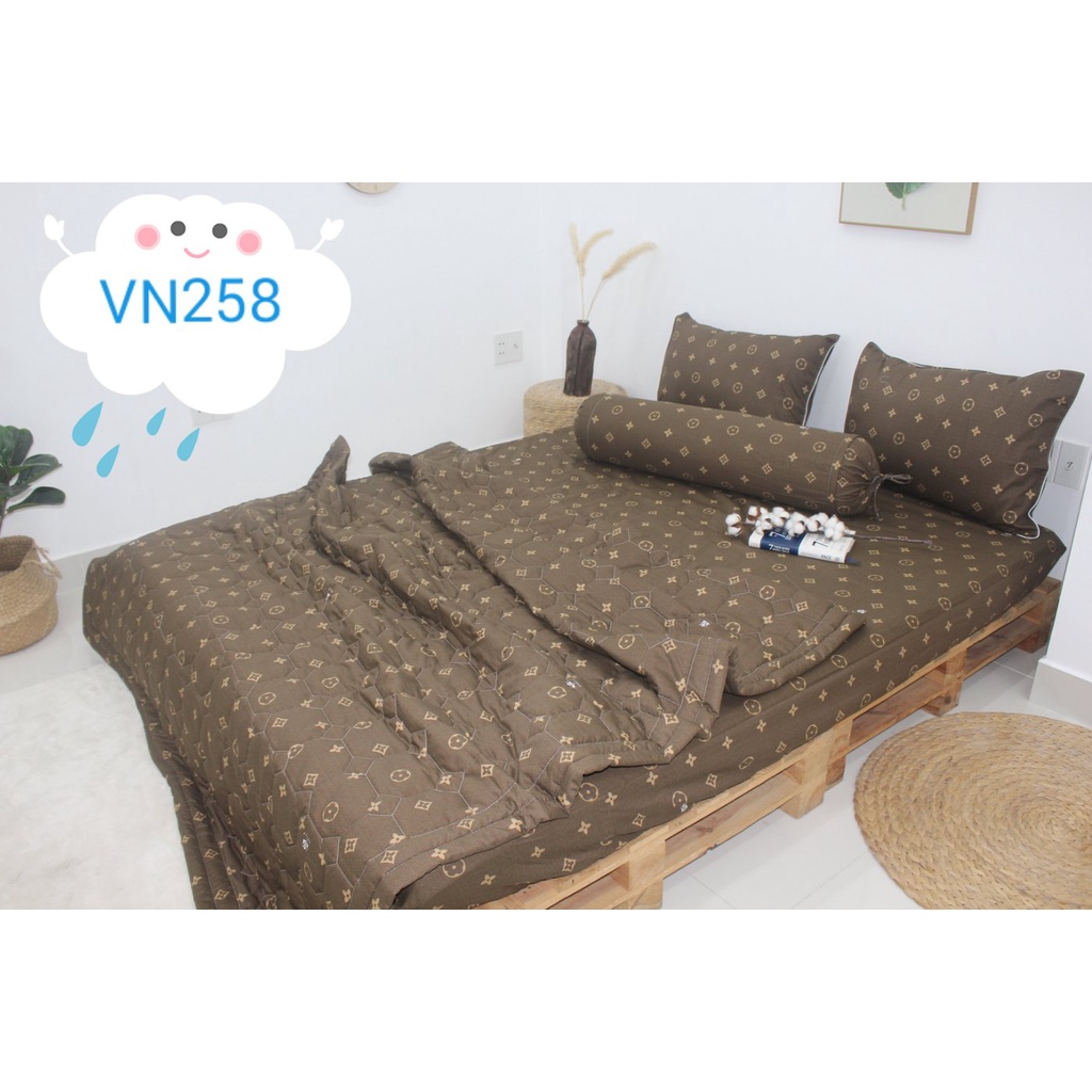 Bộ drap 4 món - Cotton 100% Khaly (nệm cao dưới 10cm)