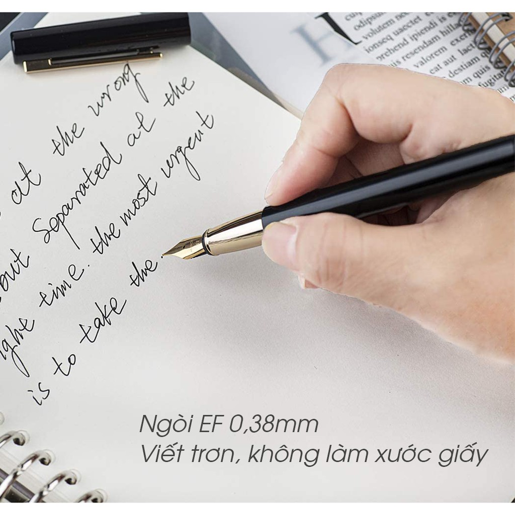 [Hỏa Tốc HCM] Bút Máy KACO BRIO Vỏ Kim loại Cao Cấp Chính Hãng - Kèm Hộp đựng, 2 Ống mực, 1 Ống bơm mực