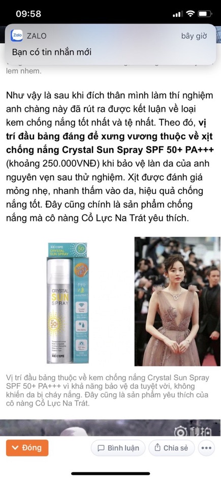 #XịtchốngnắngRecipe Crystal Sun Spray☘ | BigBuy360 - bigbuy360.vn