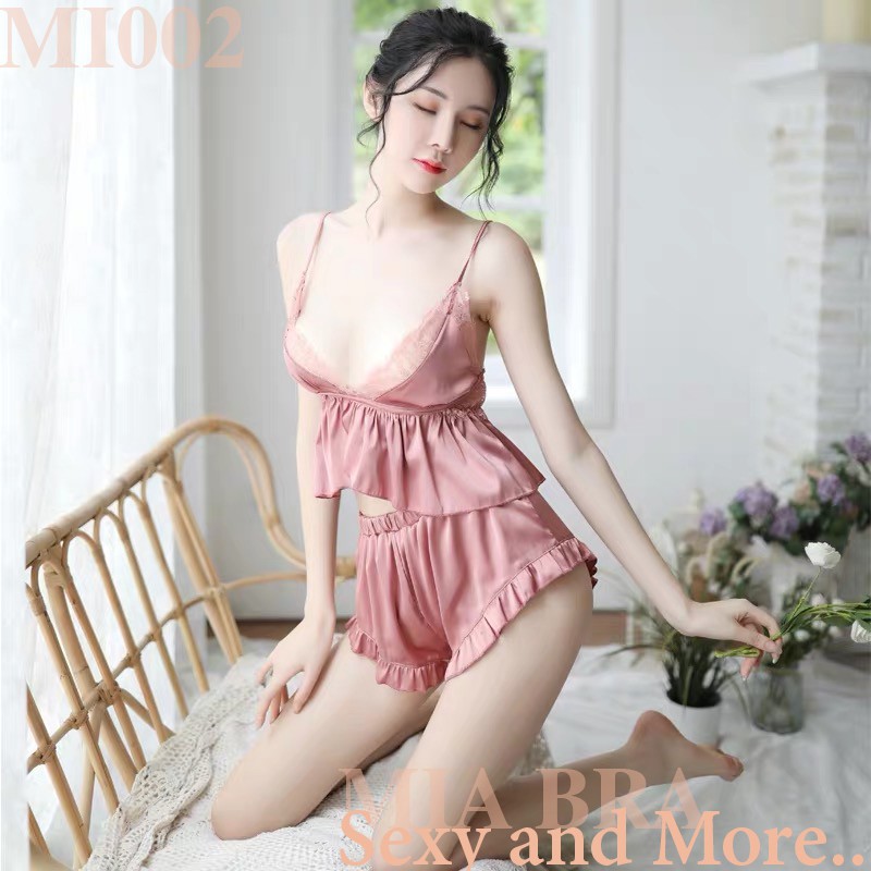 Bộ đồ ngủ lụa croptop 2 dây  MIA BRA M2 | BigBuy360 - bigbuy360.vn