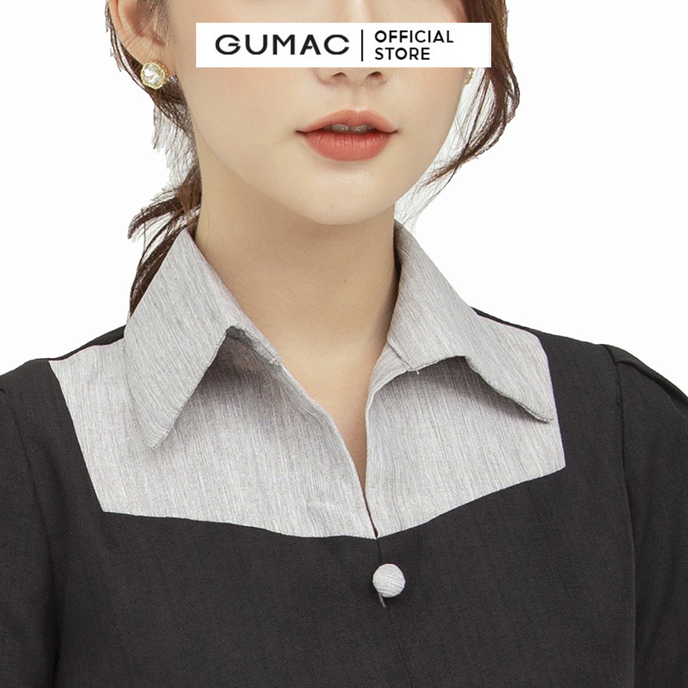 [Mã MABR07062 giảm 8% tối đa 50K đơn từ 249K] Đầm body nữ sexy xếp ly GUMAC màu đen, tay ngắn thanh lịch DB526 | BigBuy360 - bigbuy360.vn