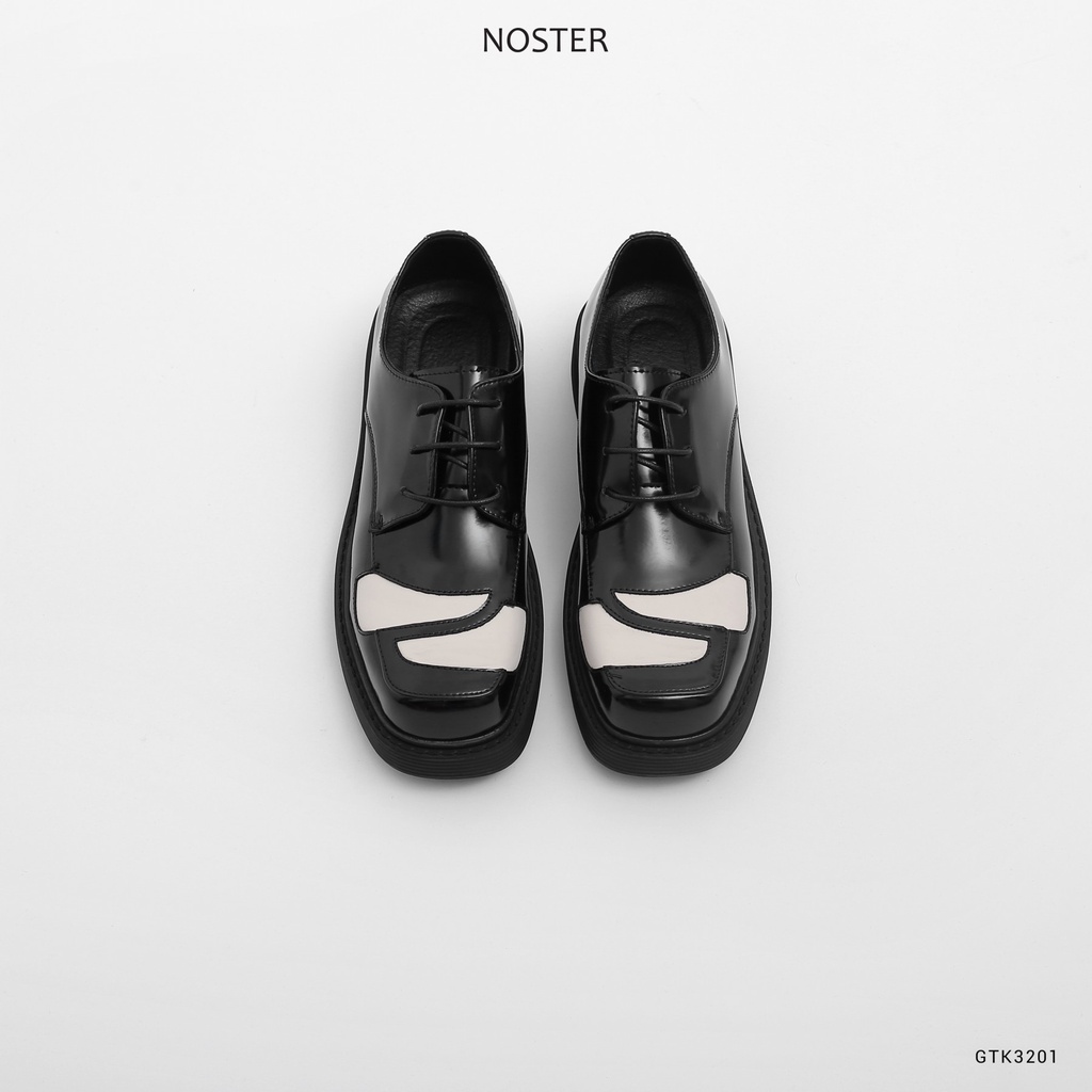 Giày da nam mũi vuông, đế tăng chiều cao, chất da đẹp - Thương hiệu NOSTER mã GTK3201
