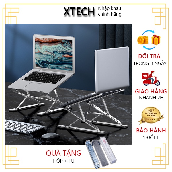 Giá đỡ, tản nhiệt LAPTOP, MACBOOK, IPAD cao cấp hợp kim nhôm, sơn tĩnh điện, có thể điều chỉnh được độ cao