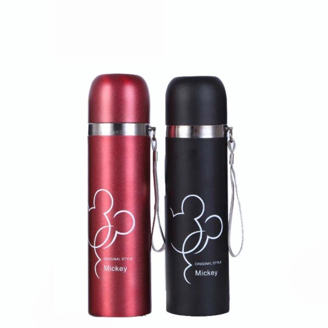 Bình Giữ Nhiệt Nóng Lạnh 500ml Hình Mickey Thiết Kế Đơn Giản Hiện Đại