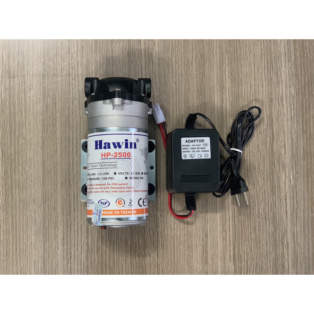 Máy bơm nước mini 24V có thể dùng bơm phun sương áp lực kèm nguồn Adaptor 24V